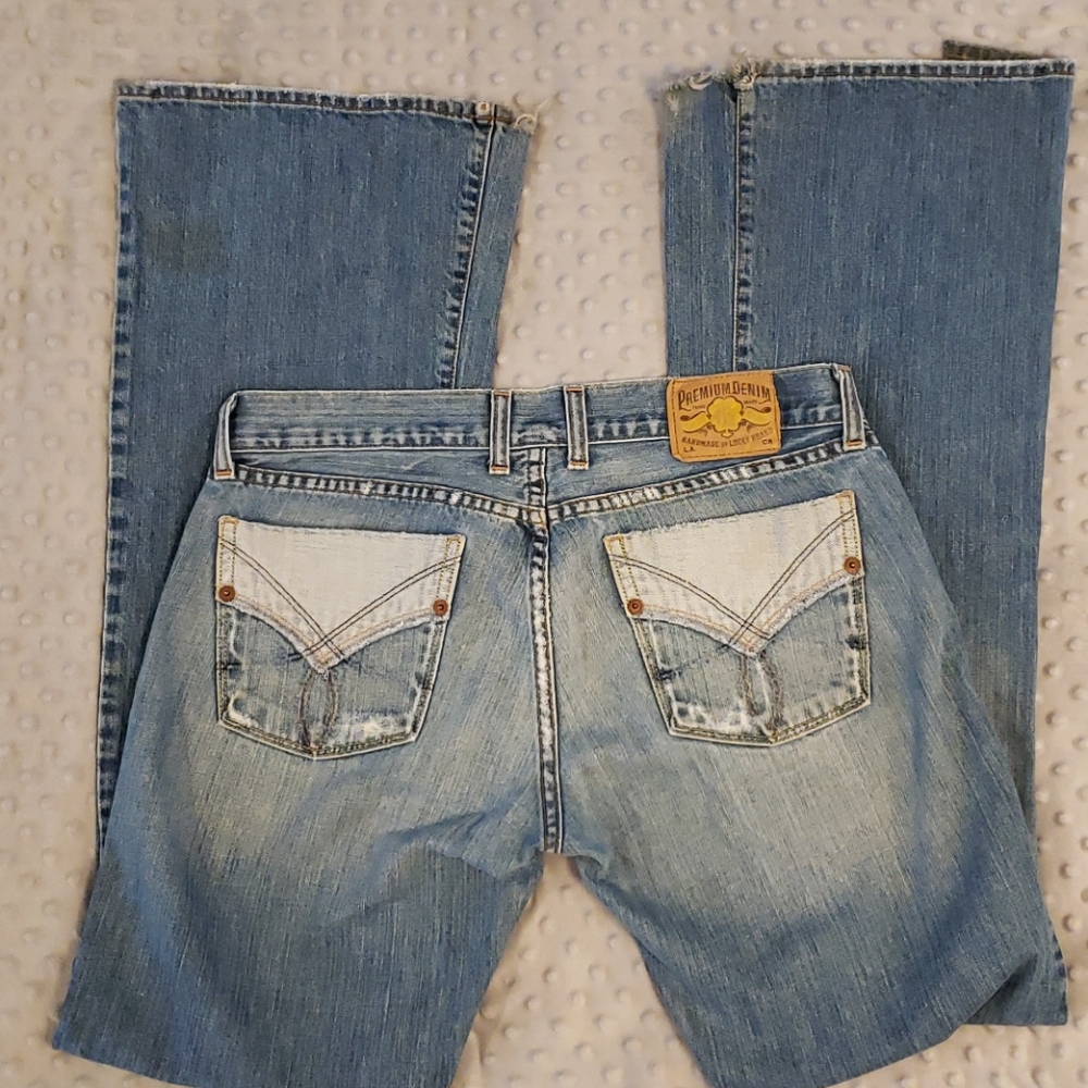 Vintage Lucky Brand Flare Distressed Jeans…